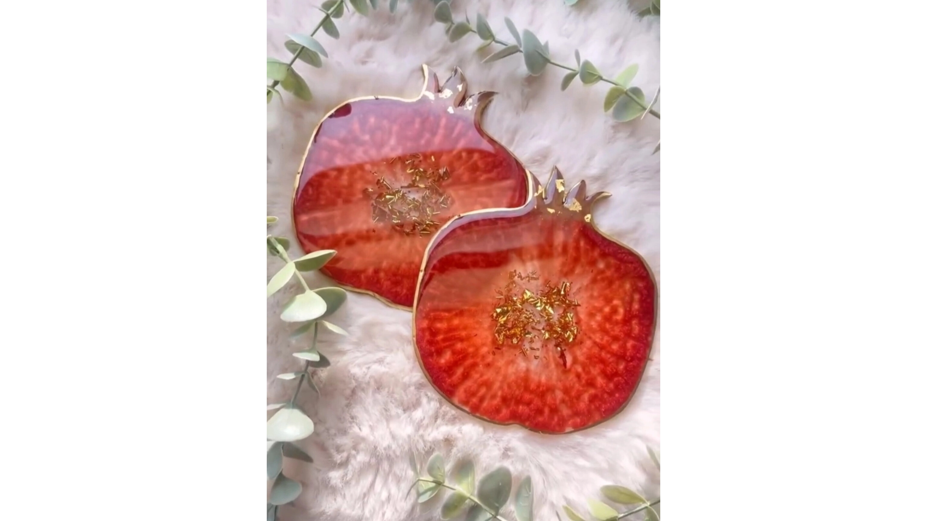 آموزش جامع ساخت زیرلیوانی رزینی طرح انار (مخصوص یلدا)