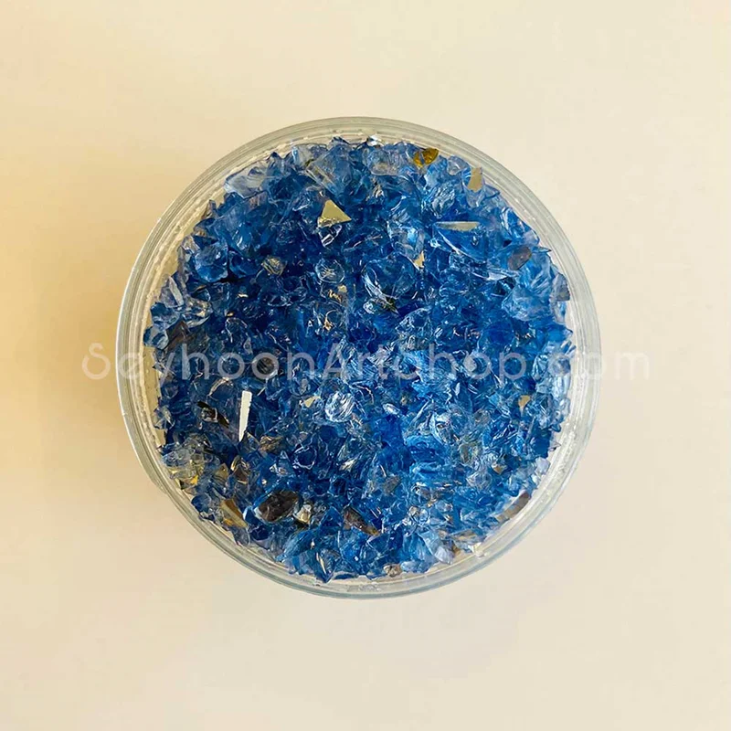 کریستال شیشه ای آبی سایز متوسط (شیشه آبی)